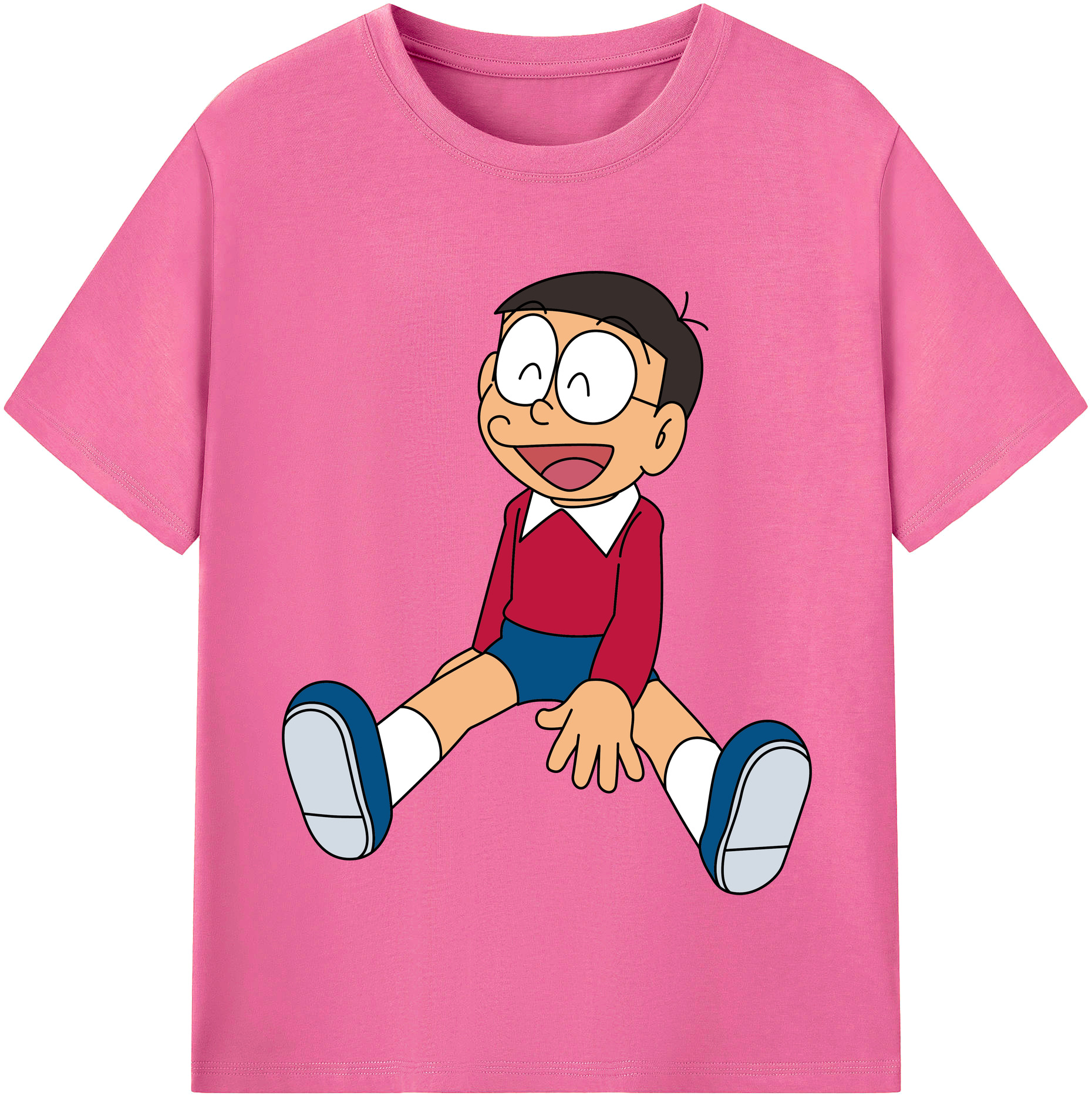 （画像用） ドラえもん 野比 のび太 Doraemon Nobita Nobi レディースカジュアルプリントTシャツ（綿100％）